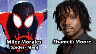 Characters and Voice Actors  SpiderMan Into The SpiderVerse [upl. by Adiari457]