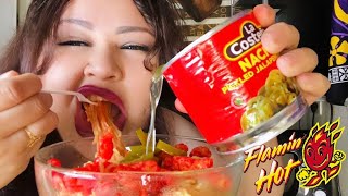 Flamin’ Hot cheetos amp Jalapeños Ramen Bowl MUKBANG [upl. by Aihsatal777]