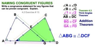 42 Naming Congruent Figures  reading diagrams [upl. by Kezer440]