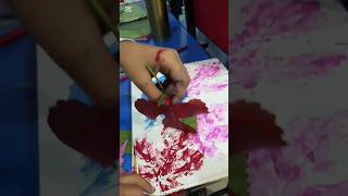 Leaf printing 🍂 youtubeshorts art drawing printing [upl. by Aniuqahs]