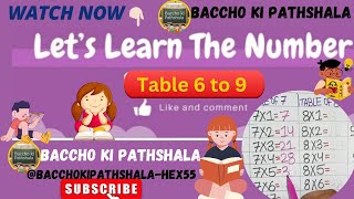 Math tablesMultiplication tableMaths for kidsTable from 6 to 9 ✅ [upl. by Underwood]