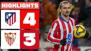 ATLÉTICO DE MADRID 4  3 SEVILLA FC I RESUMEN LALIGA EA SPORTS [upl. by Onailimixam]