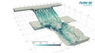 Air Entrainment at a Labyrinth Spillway  FLOW3D HYDRO [upl. by Bartlett]