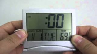 LCD Alarm Clock and Calendar with Indoor Temperature Display Meritline 265318 [upl. by Orton813]