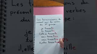 Les terminaisons du présent v du 1er groupe apprendrelefrancais français french learnfrench [upl. by Alasteir]