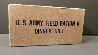 1943 US Army Field Ration K Dinner Unit Vintage MRE Review Meal Ready to Eat Taste Test [upl. by Gracye]