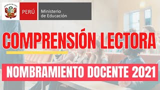 NOMBRAMIENTO DOCENTE 2021 COMPRENSIÓN LECTORA CONTRATA DOCENTE 20222023 [upl. by Anomis770]