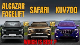 2024 Hyundai Alcazar Facelift Vs Safari Vs XUV700  Which Is Best   Antique Auto Car [upl. by Norbel824]