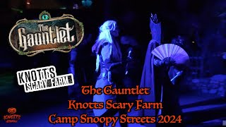 The Gauntlet Scare Zone 2024 Camp Snoopy Streets Knotts Scary Farm [upl. by Eeliak]