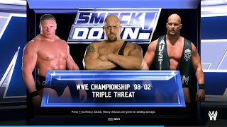 WWE2K24Ep149Season2BigShow vs BrockLesnar vs SteveAustinSmackDownTripleThreatWWfChampionship [upl. by Ayat]