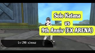 Solo Katana vs Anniv 9th EX ARENA  Toram Online [upl. by Blackmun784]