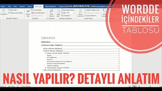 Microsoft Word İçindekiler Yapma Word İçindekiler Tablosu Nasıl Hazırlanır WORD İÇİNDEKİLER [upl. by Naginarb736]