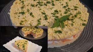 Salade Mimosa How to Make Russian Mimosa Salad سلطة ميموزا اللذيذة [upl. by Azeret430]