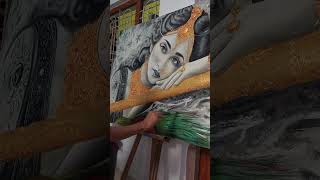 Chitrakar 🎨 Koi jaye jo Vrindavan art youtubeshorts ytshorts [upl. by Frydman]