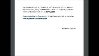 MP NHM Staff Nurse Answer Key Released  Exam held on 31 August 2023  mpnhmstaffnurse [upl. by Anomas455]