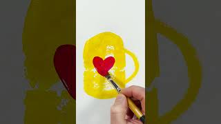 Amazing Heart Mug Acrylic Painting for Kids shortsvideo shorts art painting [upl. by Welsh]