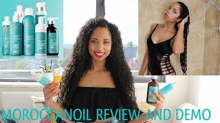 Moroccanoil Full Range Review and Full Demo on Natural Curly Hair [upl. by Feer285]