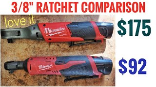 Milwaukee M12 Fuel 38quot Cordless Ratchet Comparison 2457 VS 2557 [upl. by Annodam79]