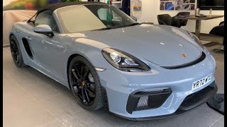 Taking delivery of a new Porsche 718 Spyder  Arctic Grey [upl. by Annayoj]