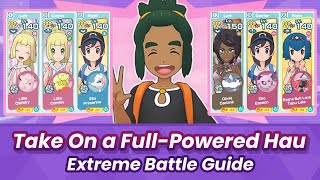 Take On a FullPowered Hau Extreme Battle Guide  Pokémon Masters EX [upl. by Arbua]