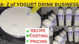 Commercial Yogurt Recipe with Costing and Pricing  Yoghurt Business [upl. by Haneehs]