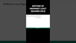 Ordinary Least Squares OLS Method econometrics education shorts short regression [upl. by Shipp]