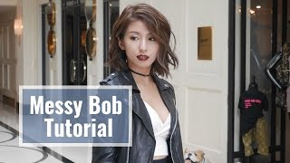 慵懶蓬鬆短髮造型教學 Messy Bob Tutorial ♥ Nancy [upl. by Rowe185]