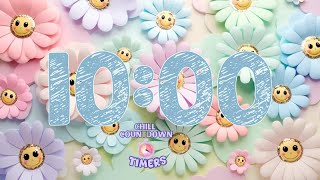 10 Minute Countdown Timer with Smiley Face Flowers amp Butterflies  Relaxing amp Fun Timer [upl. by Ydoc]