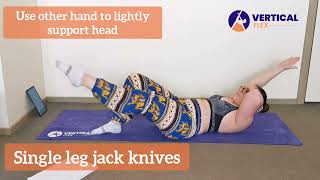 Single leg jack knives ab exercise  progression for beginners [upl. by Eceirahs328]