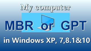 How to find out the partition scheme on a PC  GPT or MBRWindows XP 7 81 and 10 In Rufus [upl. by Allistir300]