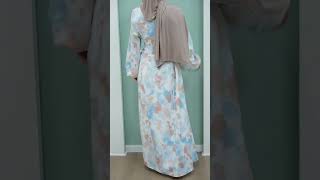 Loriya Abaya Long Sleeve Floral Summer Maxi Dress Adjustable Waist String Style Robe abaya dress [upl. by Nayrbo878]