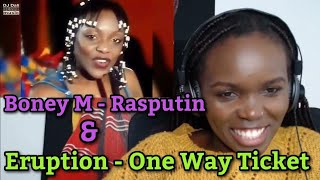 African Girl First Time Reaction To Eruption  One Way Ticket amp Boney M  Rasputin [upl. by Jessey]