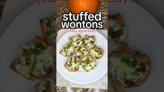 🫑SAVE🫑 easy  delish stuffed wontons 🤤make 2day wrecipe ⬇️ appetizer fyp foryou appetizers [upl. by Cayser]