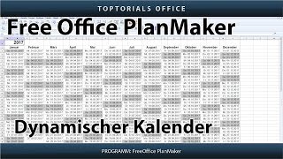 Dynamischen Kalender erstellen  Download Free Office PlanMaker [upl. by Adihsaar626]