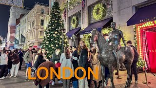 🇬🇧 London Walk  Early Christmas scene at Mayfair luxury district  Christmas lights 2024 [upl. by Ameh]