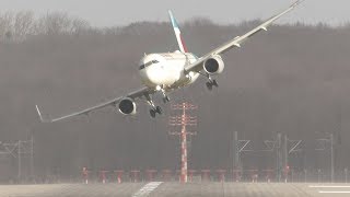 UNBELIEVABLE CROSSWIND LANDINGS during a STORM with 20 ABORTED LANDINGS  GO AROUND [upl. by Akessej]