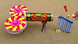 Diwali 2 Chakri And Rocket Combo Vs Matchstick Chain Reaction Domino  Crackers Amazing Experiment😱 [upl. by Annaya162]