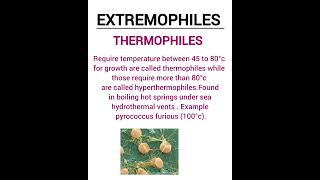 Extremophiles Halophiles  acidophiles  Thermophiles for bsc agriculture 11th 12 class biology [upl. by Atig]