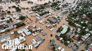 New South Wales floods drone footage shows scale of devastation in Lismore [upl. by Ttsepmet427]