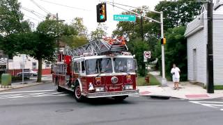 East Newark Fire Department Ladder 702 responding Mutual Aid Kearny 81514 [upl. by Idola]