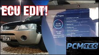 PCMTEC ECU Edit on the NA Barra  Road Tuning the Ford Territory [upl. by Shantee]