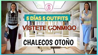 5️⃣ OUTFITS👗PARA 5️⃣ DÍAS DE LA SEMANA 🗓 ESPECIAL CHALECOS OTOÑO  Shopping con Belén [upl. by Yzzo]