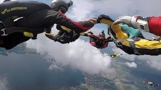 Friday Freakout Canopy Collision Parachute Opens Under Skydiver In Freefall [upl. by Philpot777]