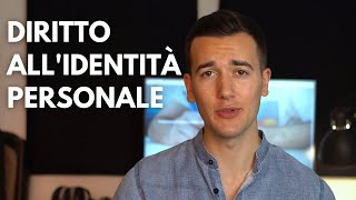 DIRITTO ALL IDENTITÀ PERSONALE  DIRITTO PRIVATO IN 3 MINUTI 18 diritto lezioni legge [upl. by Savill485]