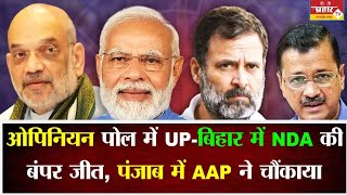 ओपिनियन पोल में UPबिहार में NDA की बंपर जीत पंजाब में AAP ने चौंकाया [upl. by Adrell]