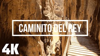 Dangerous trail in Spain  Caminito del Rey  Virtual Walking Tour 4K with Captions [upl. by Lenox]