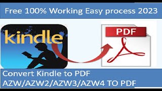 convert kindle books to pdf 2023  Convert Kindle To PDF  convert azw to pdf  kindle to pdf drmre [upl. by Arekat]