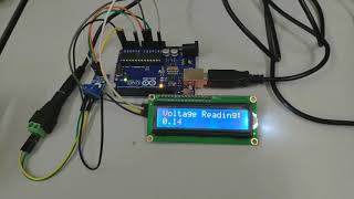 How to use voltage sensor module on Arduino UNO with LCD module [upl. by Rad]