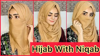 How To Wear Hijab With Niqab In Summer Without Inner Cap  Easy Hijab Tutorial  Dietitian Aqsa [upl. by Atnes649]