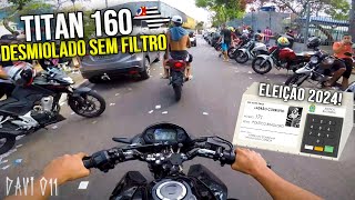 PIÃO NA ELEIÇÃO DE TITAN 160 COM DESMIOLADO [upl. by Ahsiekahs683]